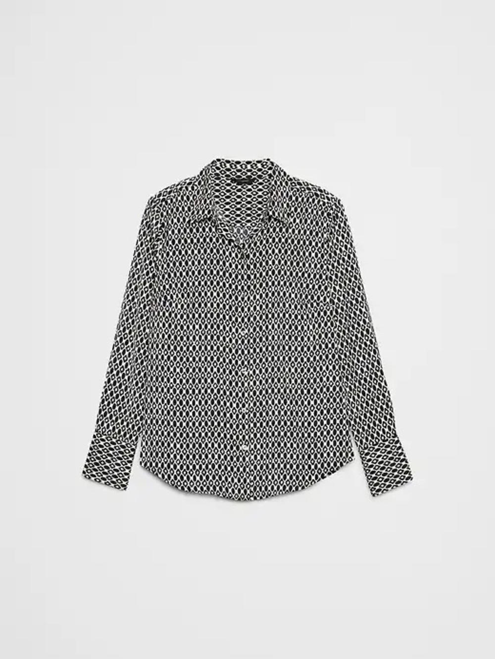 Women’s Black & White Geometric Button-Up Shirt